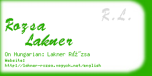 rozsa lakner business card